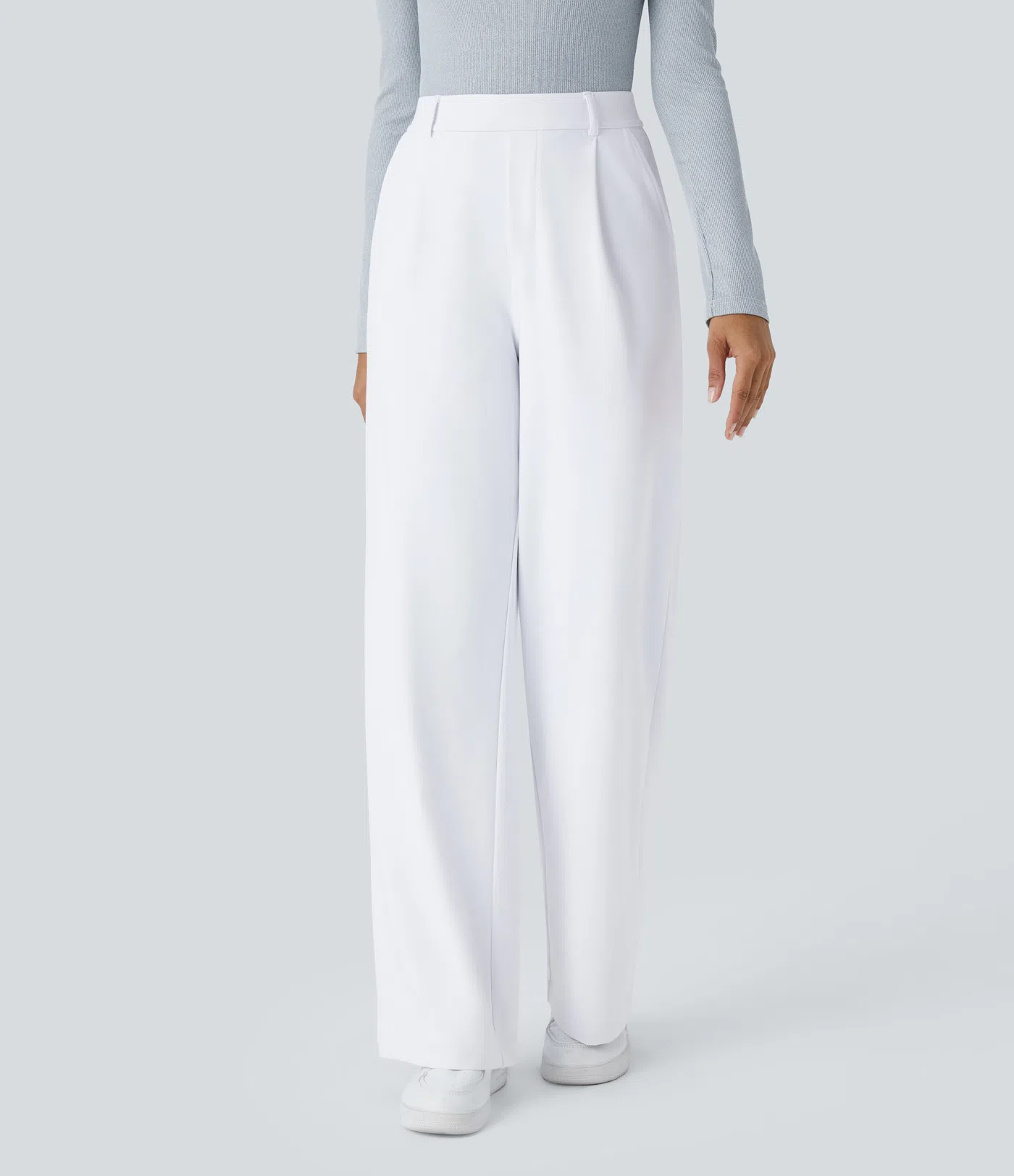 HalaraFlex™ High Waist Pleated Side Pocket Straight Leg Workwear Pants