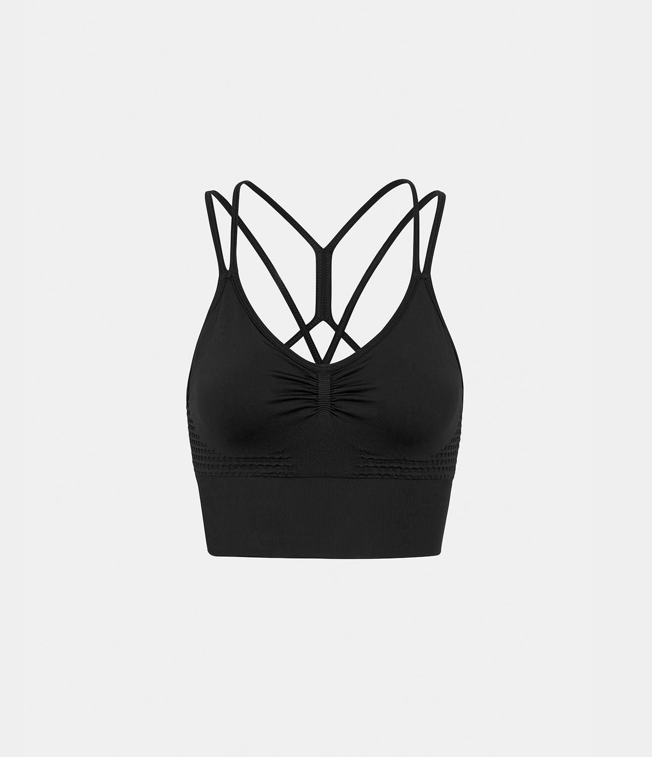 Brassière de sport maintien léger bretelles froncées doubles bonnets A-C OneForm Seamless Flow