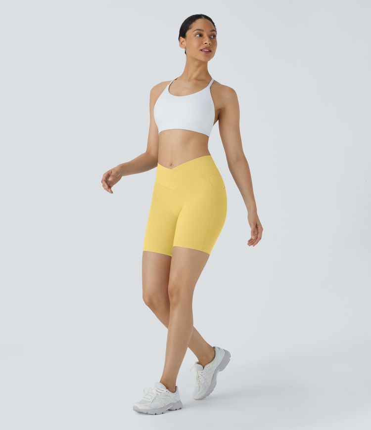 SoftlyZero™ Yoga Shorts Cycliste Taille Haute avec Poches - UPF50+