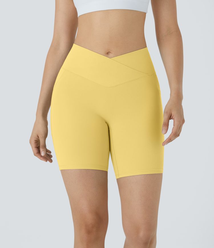 SoftlyZero™ Yoga Shorts Cycliste Taille Haute avec Poches - UPF50+