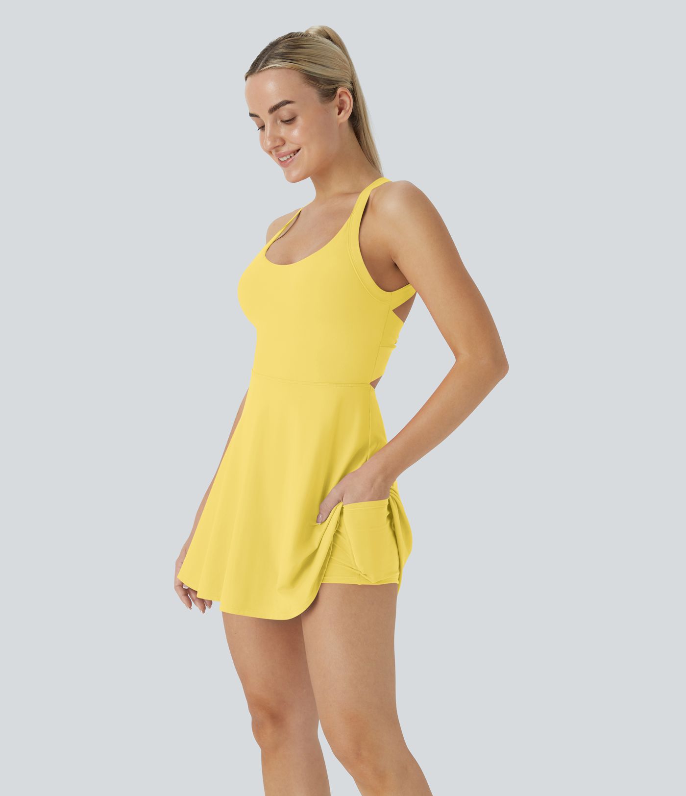 SoftlyZero™ Airy Backless Twisted Cool Touch Dance Active Dress-Easy Peezy Edition SoftlyZero™ Airy Backless Twisted Cool Touch Dance Active Dress-Easy Peezy Edition