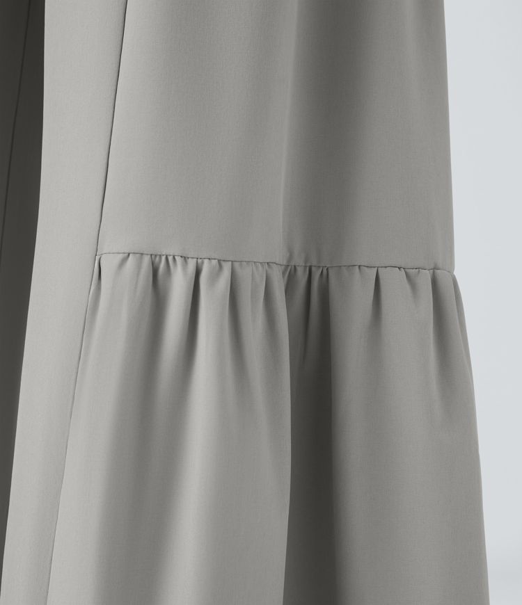 Breezeful™ High Waisted Shirred Tie Front & Back Wide Leg Flowy Quick Dry Casual Pants