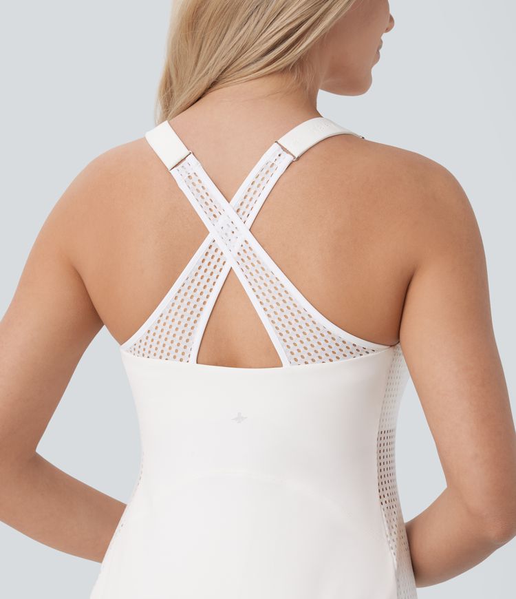 Softlyzero™ QuickDry - 2-teiliges Yoga-Micro-Aktivkleid mit überkreuzten verstellbaren Trägern und Seitentaschen