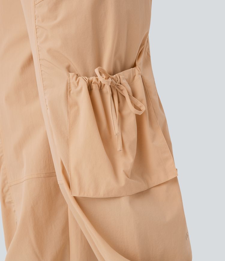 Mid Low Rise Drawstring Pockets Casual Cargo Joggers