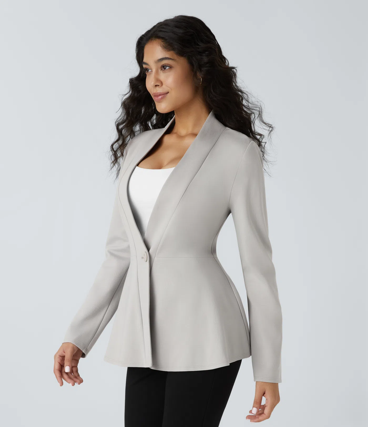 Arbeitsjacke mit V-Ausschnitt und Knopf