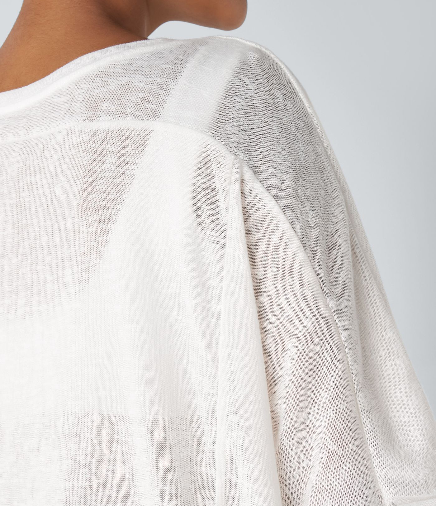 Asymmetric Split Hem Sheer Oversized Casual Tops