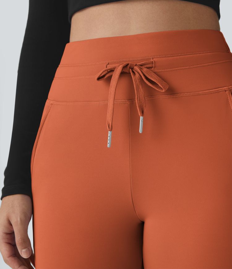 Softlyzero™ Plush High-Waist Drawstring Side Pocket Solid Full-Length Joggers
