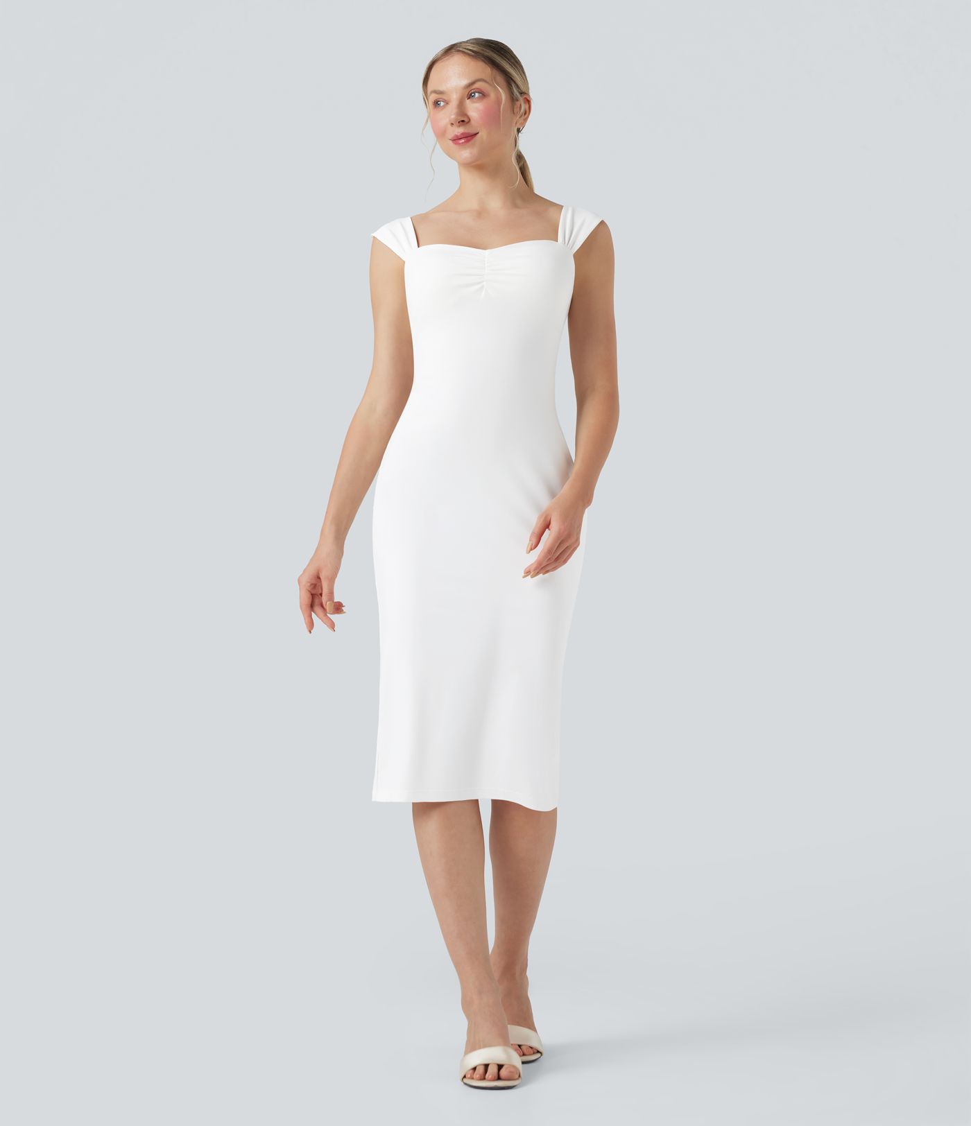 Sweetheart Neck Bodycon Midi Dress