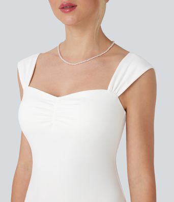 Sweetheart Neck Bodycon Midi Dress