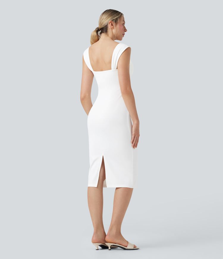 Sweetheart Neck Bodycon Midi Dress