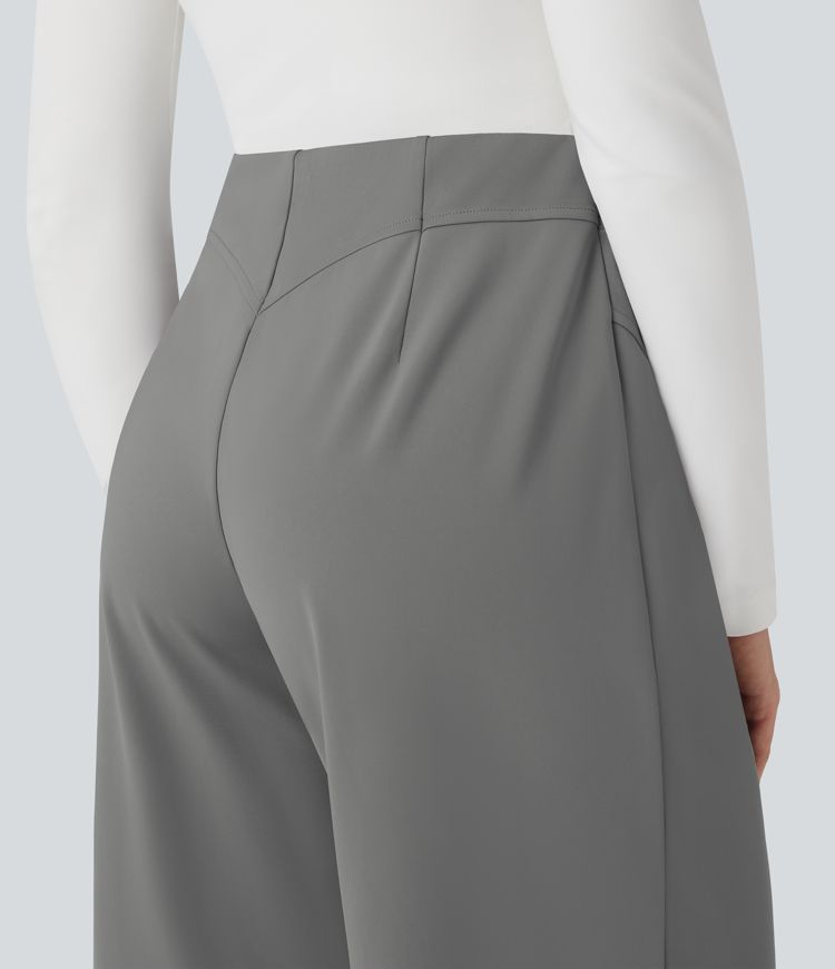 Halara Flex™ DayStretch Mid Rise Wide Leg Work Pants with Pockets