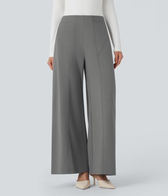 Halara Flex™ DayStretch Mid Rise Wide Leg Work Pants with Pockets