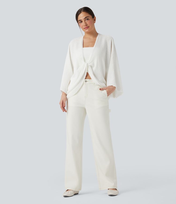 Halara Flex™ Water-Repellent Oil-Resistant Mid Rise Straight Leg Casual Jeans with Pockets