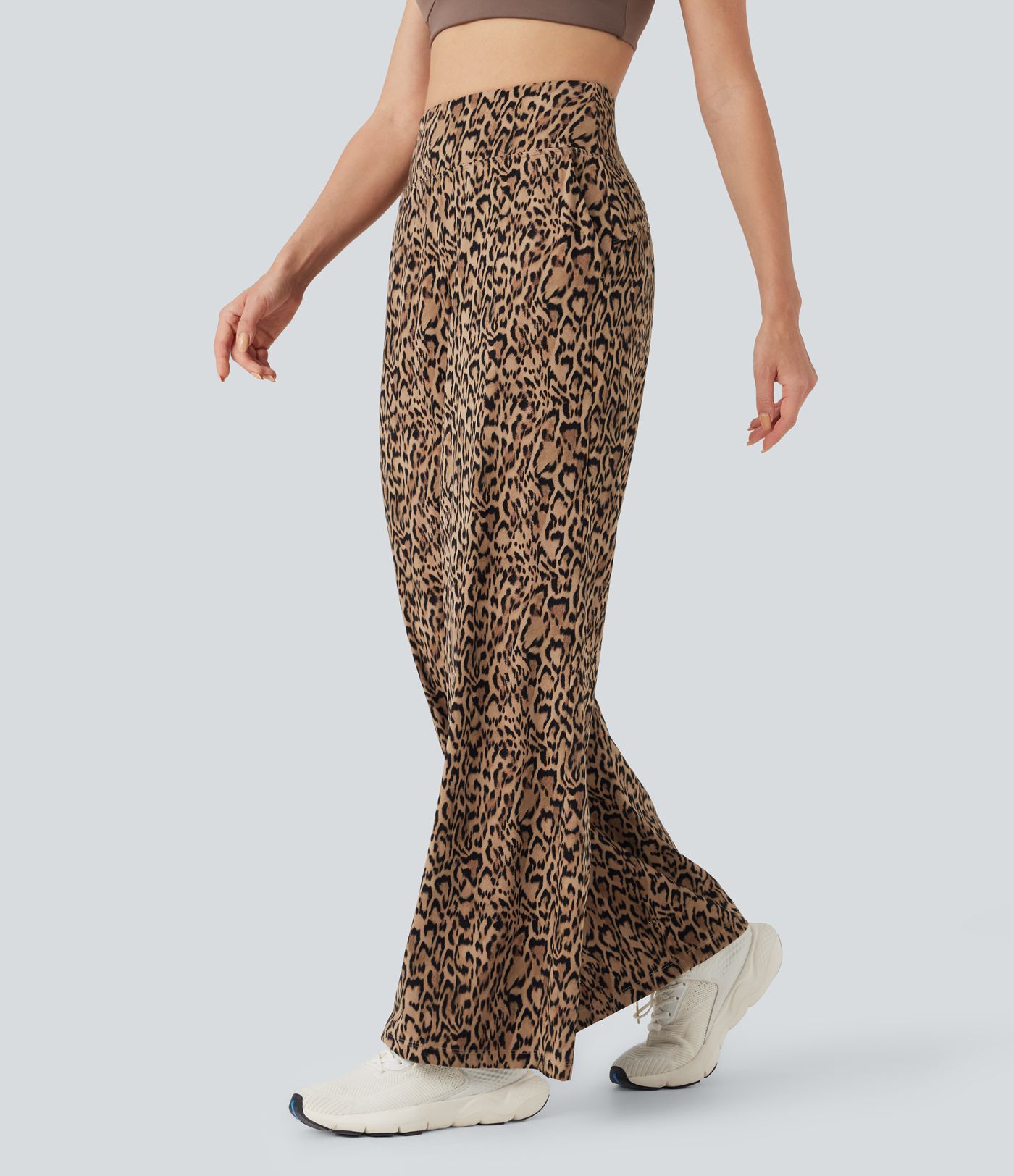 Halara UltraSculpt™ Leopard Print High-waisted Wide Leg Yoga Pants with Pockets