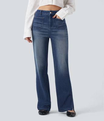 Mottled Dark Blue Denim