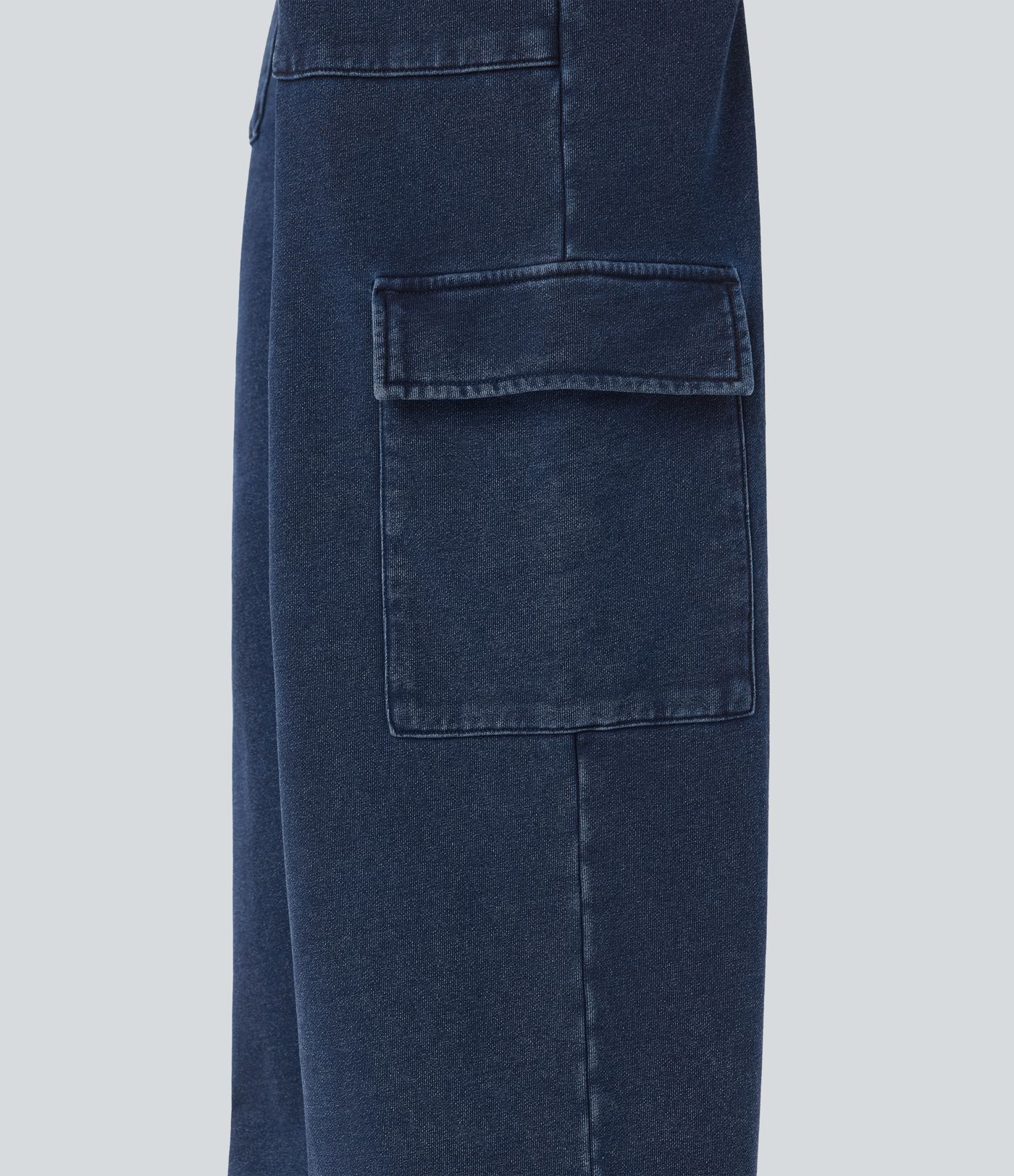 Halara Flex™ Mid Rise Drawstring Straight Leg Casual French Terry Cargo Sweatpants Jeans with Pockets