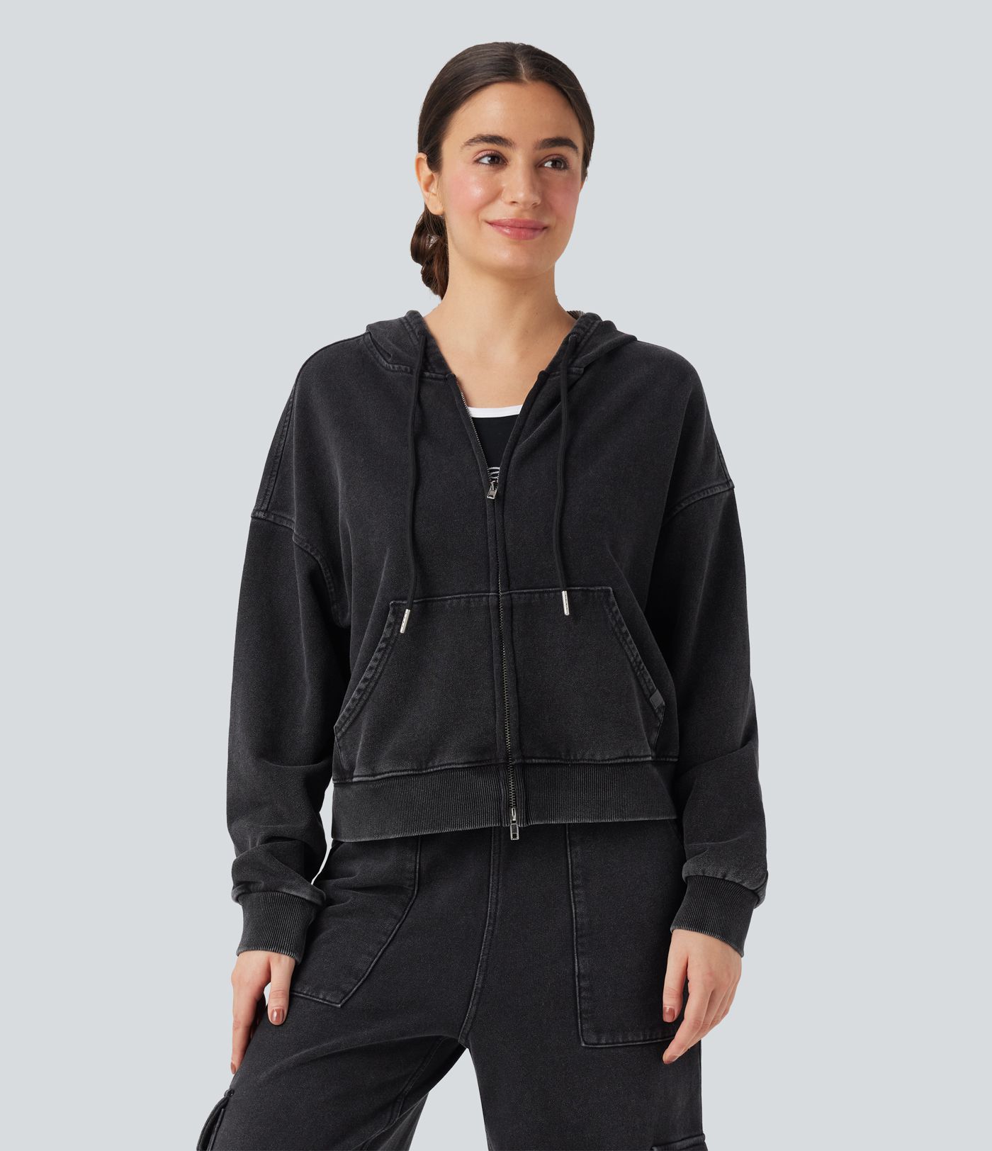 Hooded Long Sleeve Casual Blouse