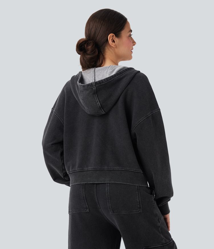 Hooded Long Sleeve Casual Blouse