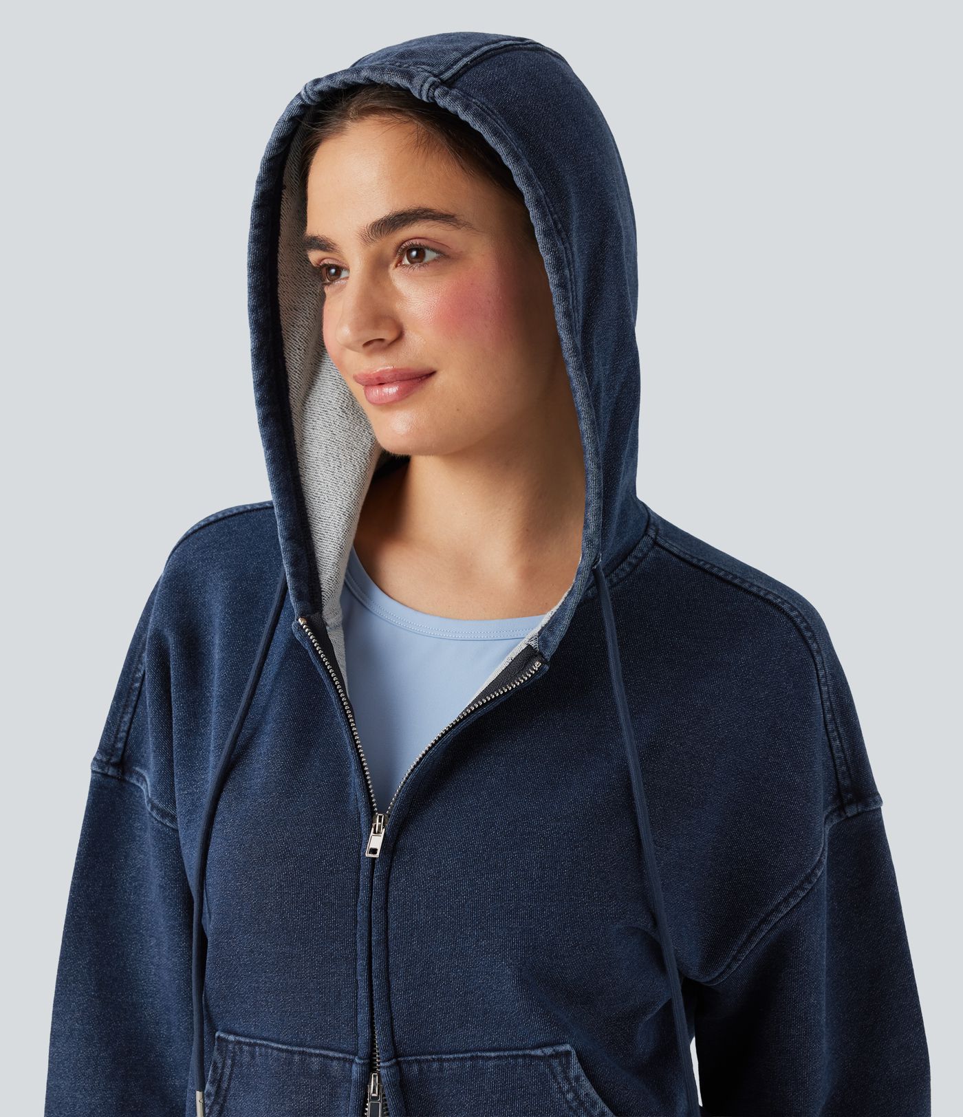 Hooded Long Sleeve Casual Blouse