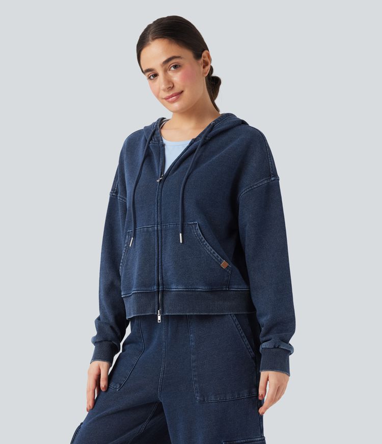 Blouse à capuche manches longues