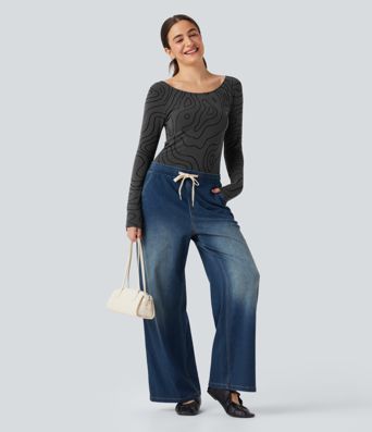 OneForm Seamless Flow Scoop Neck Long Sleeve Casual Sports Tops