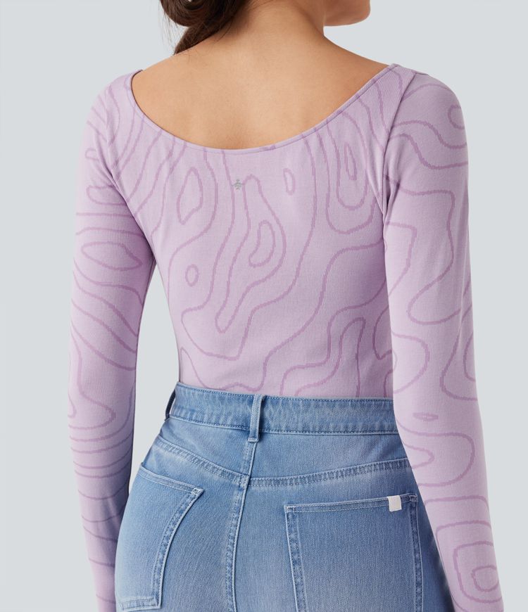 OneForm Seamless Flow Scoop Neck Long Sleeve Casual Sports Tops