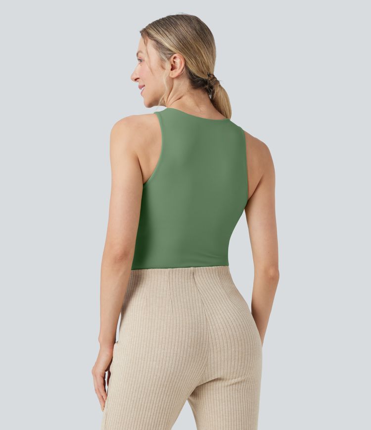 SoftlyZero™ Airy Round Neck Sleeveless Skinny Work Bodysuit