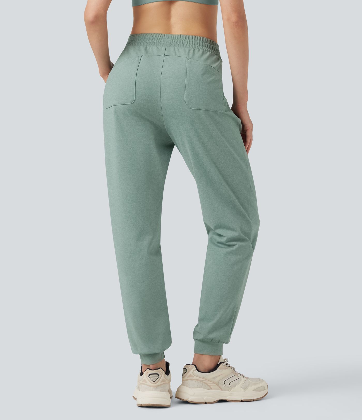 Mid Rise Heathered Fleece Warming Dance Joggers with Pockets