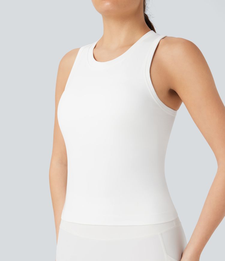 Seamless Flow Racerback Built-in Bra Yoga Tank Top
