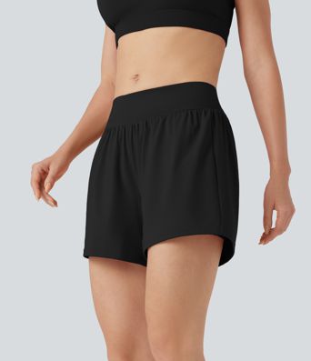 SoftlyZero™ Luftige Kurze Hose mit niedrigerer Taille und Kühleffekt 5'' mit Taschen