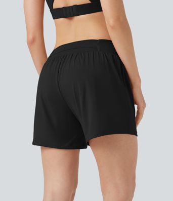 SoftlyZero™ Luftige Kurze Hose mit niedrigerer Taille und Kühleffekt 5'' mit Taschen
