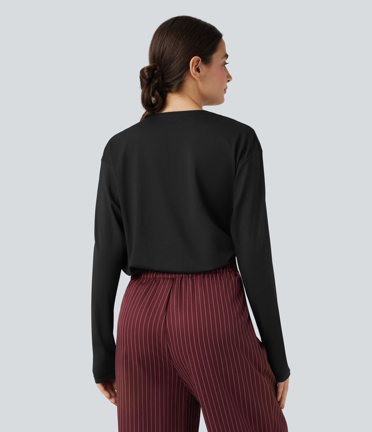 カウルネック長袖ワークトップ