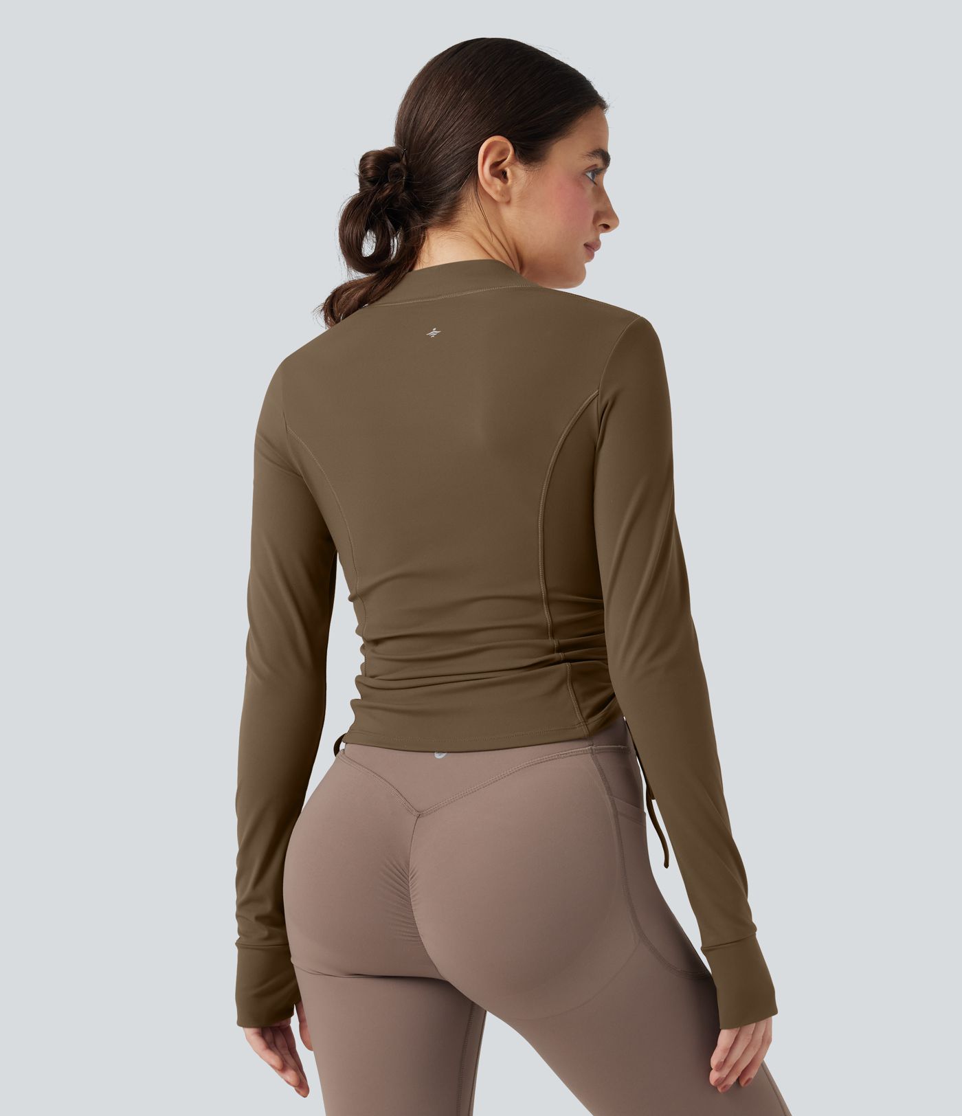 SoftlyZero™ Plush Long Sleeve Thumb Hole Drawstring Yoga Jacket