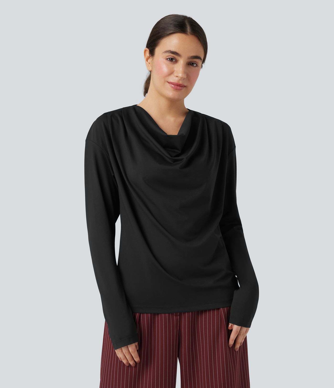 カウルネック長袖ワークトップ