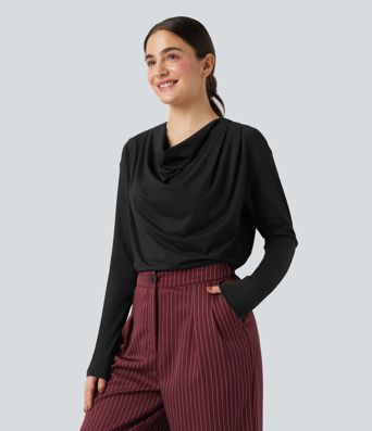 カウルネック長袖ワークトップ