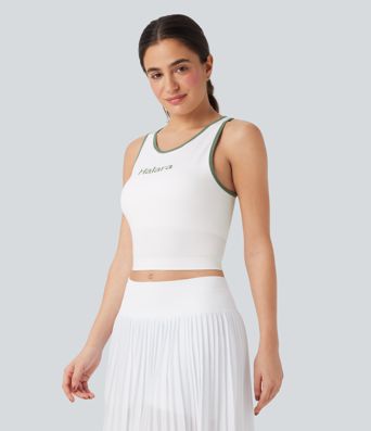 OneForm Seamless Flow Color Block Letter Yoga Tank Top