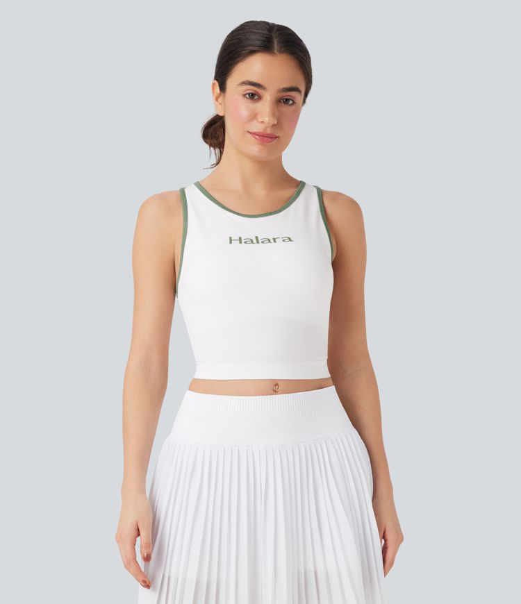 OneForm Seamless Flow Color Block Letter Yoga Tank Top