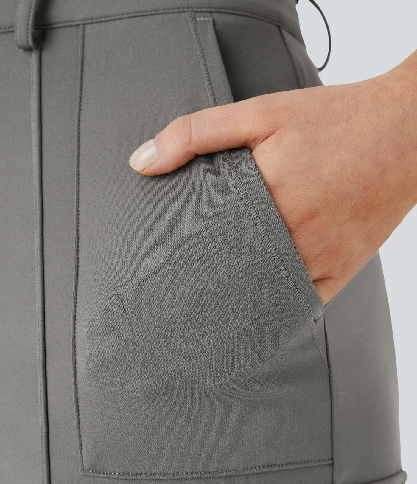 DayStretch High Waisted Zipper Pockets Solid Skinny Cargo Pants