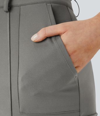 DayStretch High Waisted Zipper Pockets Solid Skinny Cargo Pants