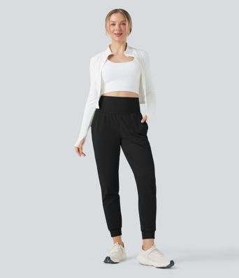 DayStretch Mid Rise Tummy Control Running Joggers with Pockets