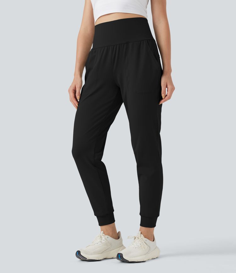 DayStretch Mid Rise Tummy Control Running Joggers with Pockets