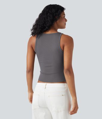 Ribbed Casual Tank Top