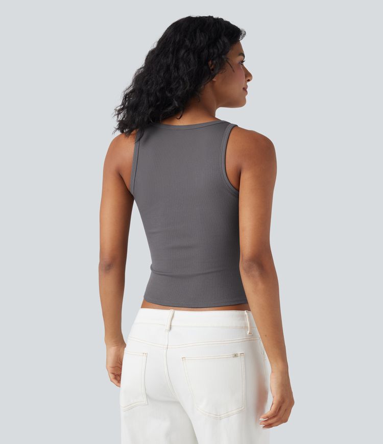 Ribbed Casual Tank Top