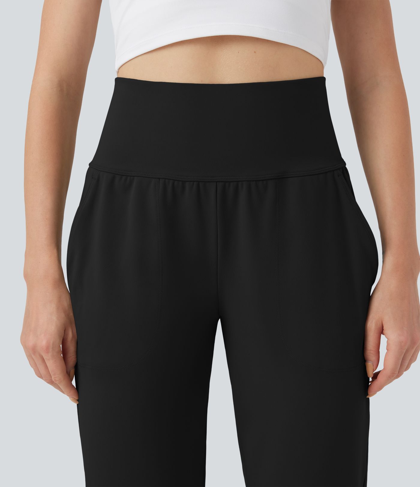 DayStretch Mid Rise Tummy Control Running Joggers with Pockets