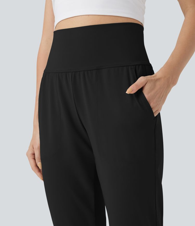 DayStretch Mid Rise Tummy Control Running Joggers with Pockets