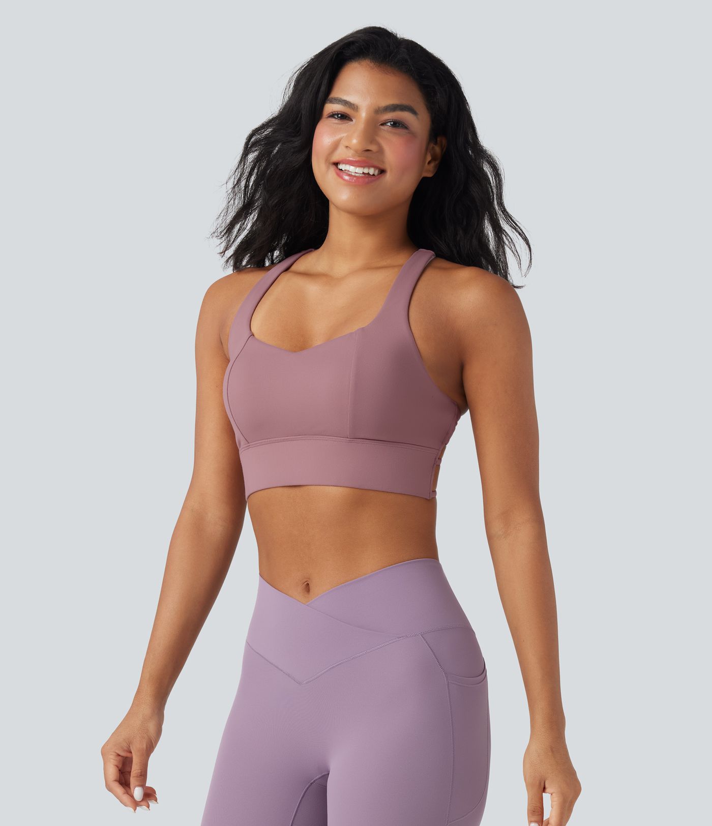 Brassière de yoga légère à dos nageur croisé pour sports
