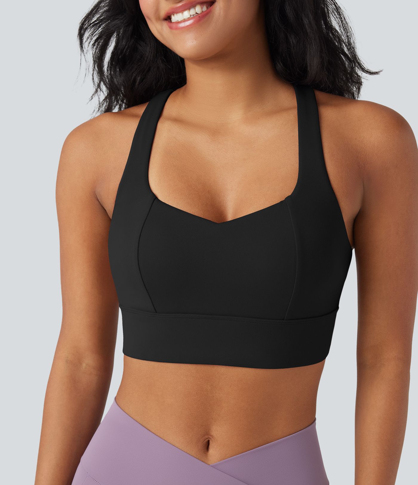 Light Support Racerback Crisscross Yoga Sports Bra