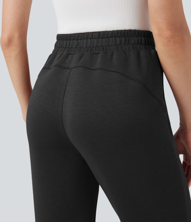 Pantalon décontracté SpacerTek™ taille haute, ourlet roulotté, coupe fuselée, avec cordon de serrage et poches