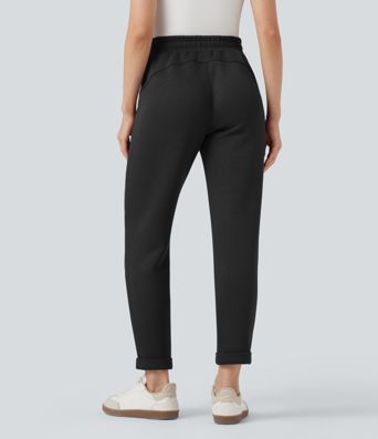 Pantalon décontracté SpacerTek™ taille haute, ourlet roulotté, coupe fuselée, avec cordon de serrage et poches