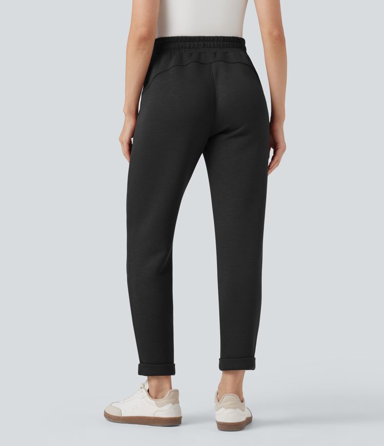 Pantalon décontracté SpacerTek™ taille haute, ourlet roulotté, coupe fuselée, avec cordon de serrage et poches